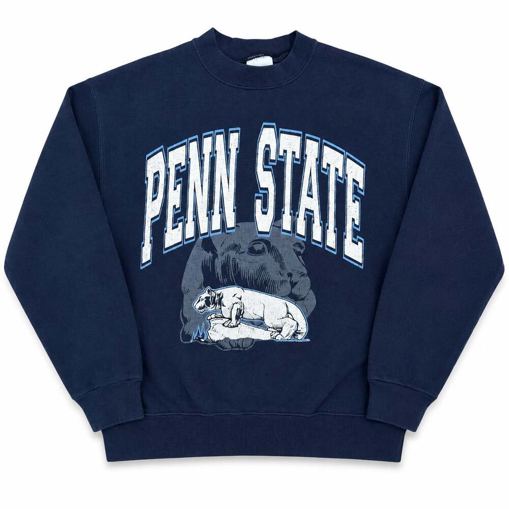 Vintage 90s Penn State Nittany Lions Tultex SuperWeight Navy Crewneck Sweatshirt